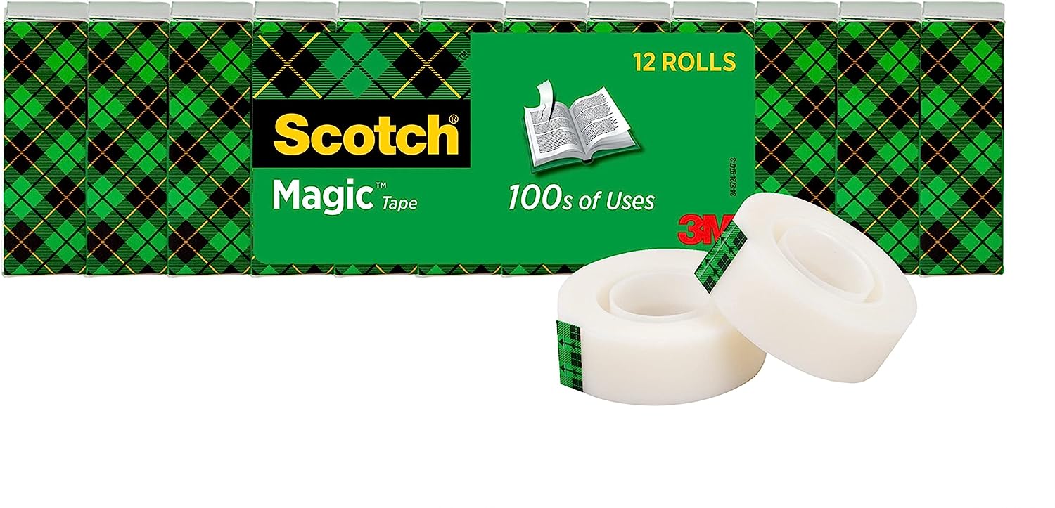 Scotch Magic Tape, 12 Rolls, Numerous Applications, Invisible, Engineered for Repairing, 3/4 x 1000 Inches, Boxed (810K12) - Image 2